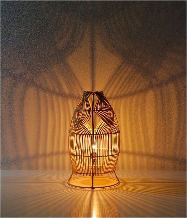 ラタンスタンドランプ　ツイスト(6)