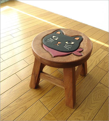 子供椅子　スカーフ黒ネコさん(7)
