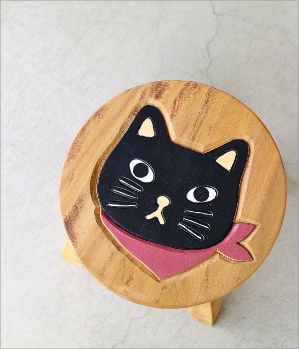 子供椅子　スカーフ黒ネコさん(1)