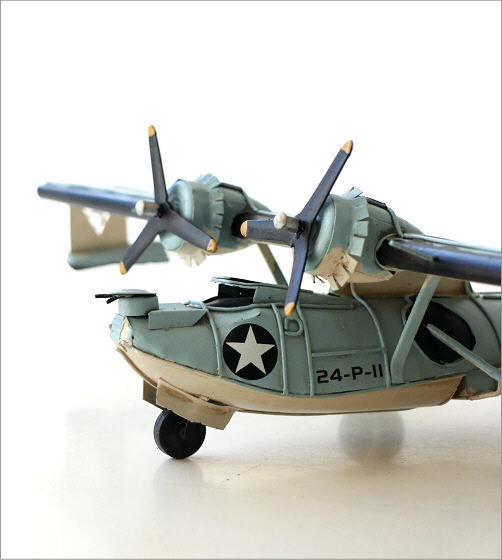 ブリキのおもちゃ 置物 置き物 インテリアオブジェ アンティーク レトロ 雑貨 American Nostalgia 飛行艇