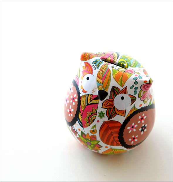 貯金箱 かわいい 陶器 ふくろう 梟 オブジェ 置物 可愛い 動物