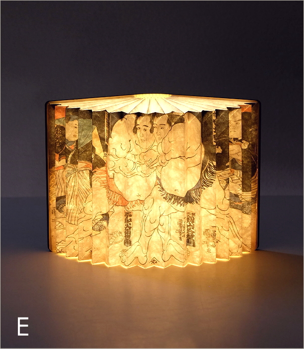 浮世絵 本型 LED テーブルランプ 卓上ランプ 照明 葛飾北斎 歌川広重