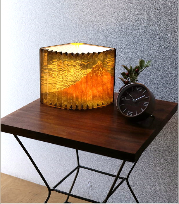 浮世絵 本型 LED テーブルランプ 卓上ランプ 照明 葛飾北斎 歌川広重