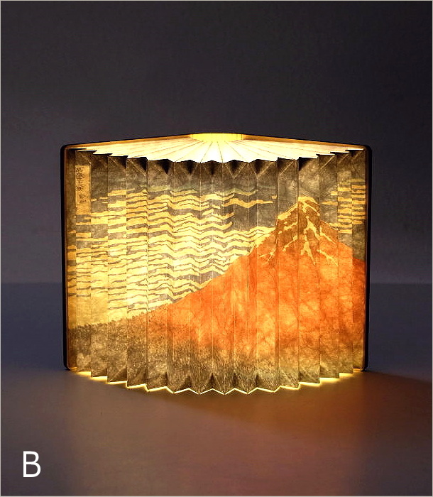 浮世絵 本型 LED テーブルランプ 卓上ランプ 照明 葛飾北斎 歌川広重