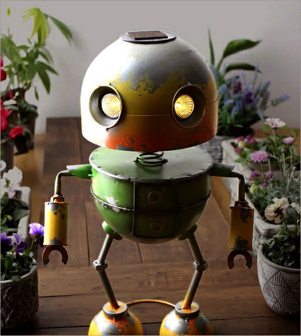 ロボット 置物 ガーデン オーナメント アンティーク オブジェ 玄関 庭