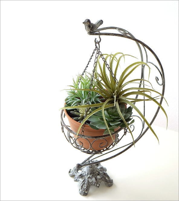 フラワースタンド ハンギング 吊り下げ 花台 アイアン シャビー