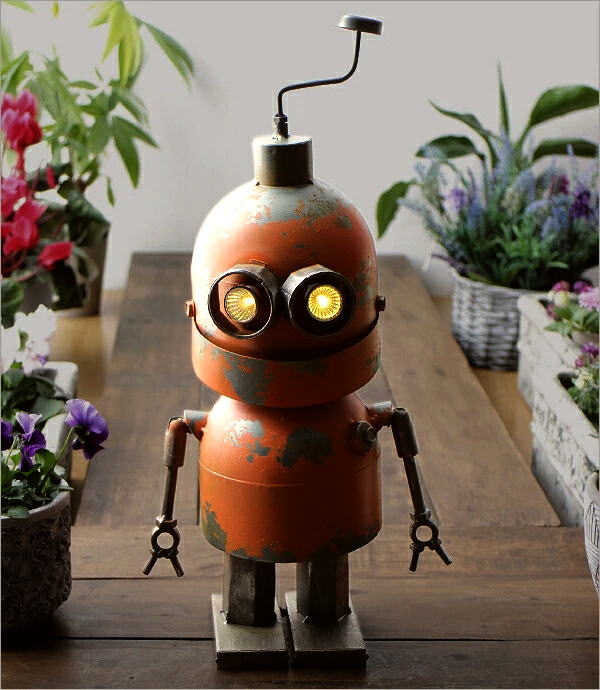 ロボット 置物 ガーデン オーナメント アンティーク オブジェ 玄関 庭