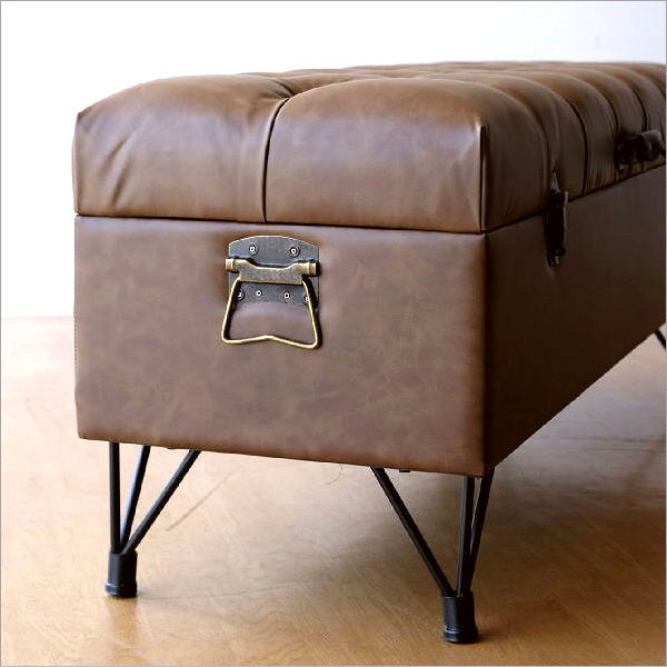 ベンチ 収納付 ソファ スツール おしゃれ トランクベンチ ヴィンテージ