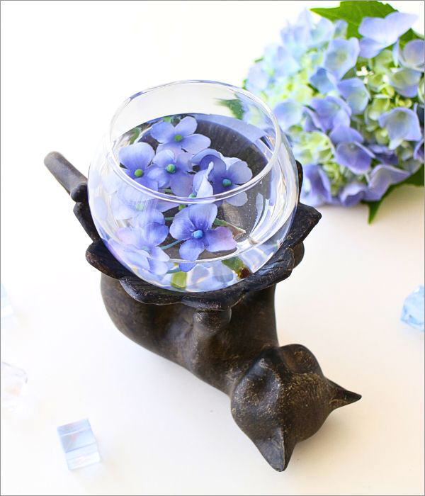 花瓶 花びん ガラスベース 花器 フラワーベース ネコ 猫 ねこ