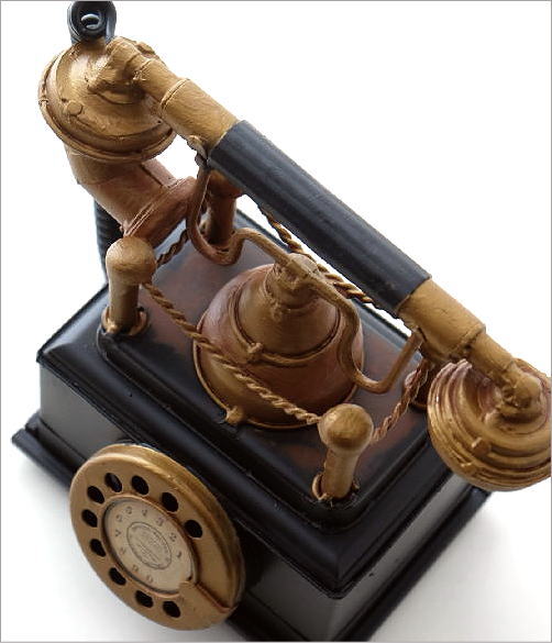 貯金箱 ダイヤル式電話 アンティーク レトロ 置物 アイアン ユニーク