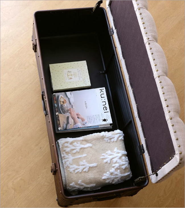 ベンチ 収納付 ソファ スツール おしゃれトランクベンチ ヴィンテージ