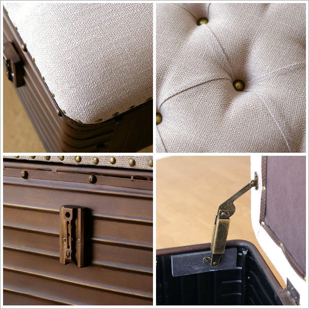 ベンチ 収納付 ソファ スツール おしゃれトランクベンチ ヴィンテージ