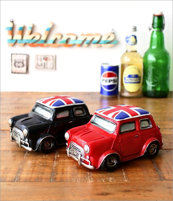 貯金箱 車 置物 オブジェ おしゃれ かわいい 500円玉 ミニクーパー