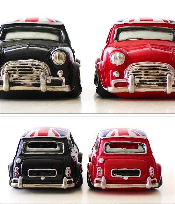 貯金箱 車 置物 オブジェ おしゃれ かわいい 500円玉 ミニクーパー