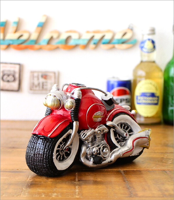 貯金箱 バイク 置物 オブジェ おしゃれ かわいい 500円玉 オートバイ