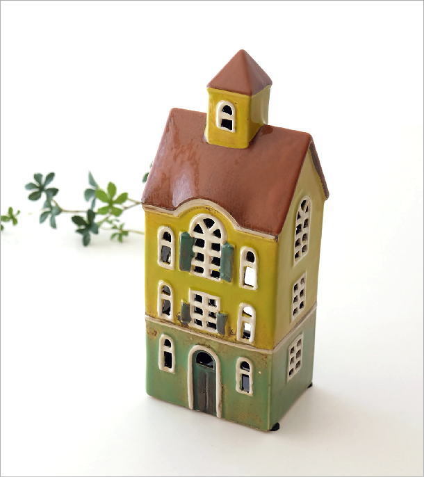 キャンドルホルダー 陶器 家 おしゃれ 北欧 おうち 置き物 置物