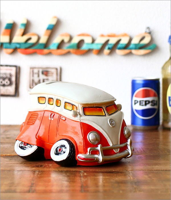 貯金箱 車 置物 オブジェ おしゃれ かわいい 500円玉 フォルクスワーゲ