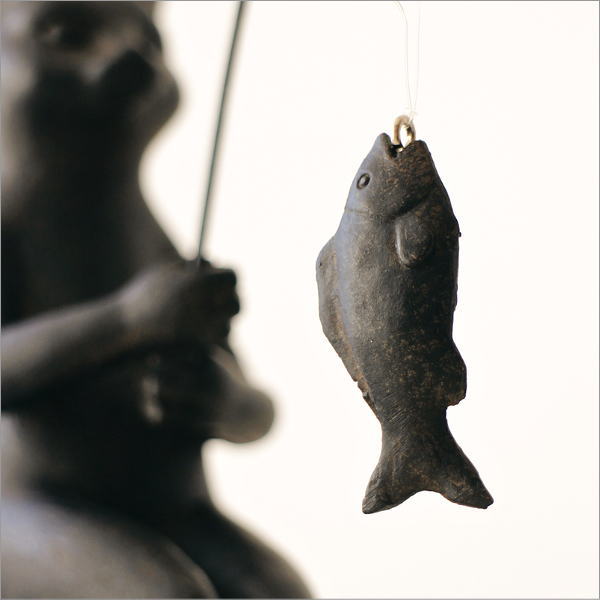 猫 置物 置き物 オブジェ 魚釣り インテリア雑貨 棚飾り レトロ