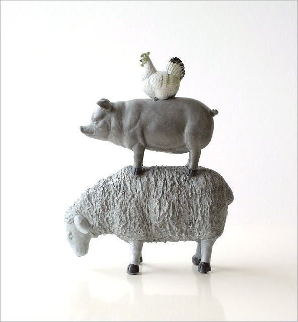 置物 置き物 オブジェ ひつじ ヒツジ 羊 ぶた ブタ 豚 にわとり