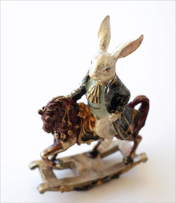 ラビット ロッキングホース 置物 おしゃれ オブジェ うま うさぎ