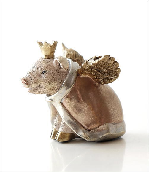 ぶた 置物 置き物 オブジェ 雑貨 ブタ 豚 かわいい 天使 おしゃれ