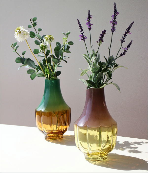 モーゼル ガラス製花瓶 グラデーションレッド MOSER アート 花束