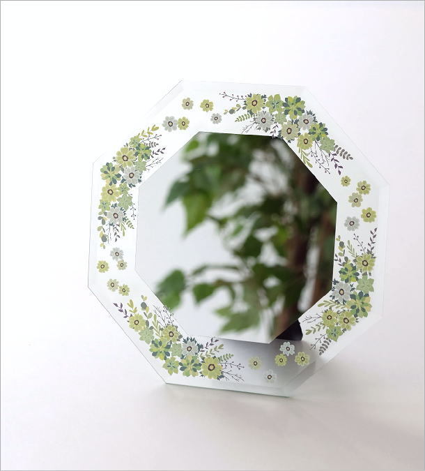 鏡 八角ミラー 壁掛け おしゃれ 卓上 壁掛けミラー ウォールミラー