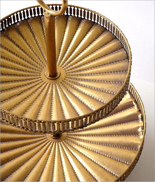 トレー トレイ 2段 アイアン おしゃれ アンティーク調 大きい