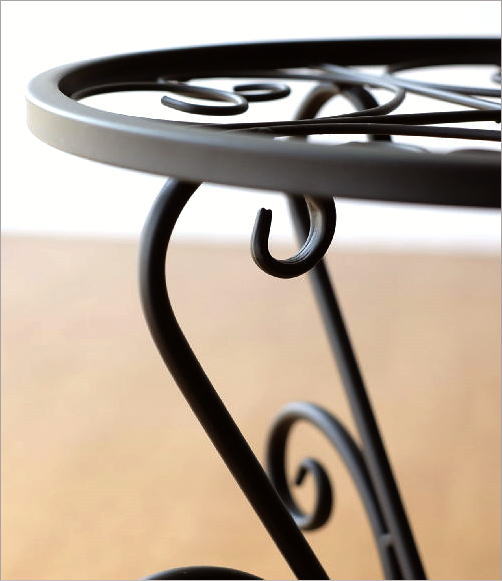 プランタースタンド エレガンス アイアン トレイ付き フラワースタンド アイアン 花台 おしゃれ プランタースタンド