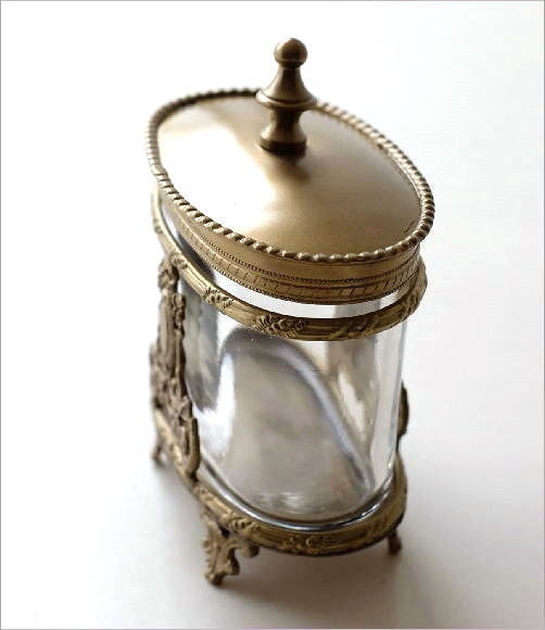 小物入れ ガラス ふた付き おしゃれ アクセサリーケース 蓋付き 真鍮