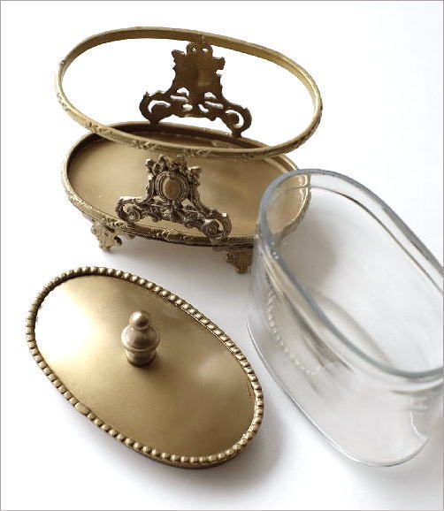 小物入れ ガラス ふた付き おしゃれ アクセサリーケース 蓋付き 真鍮