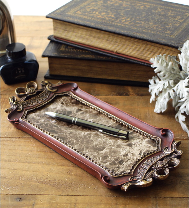 トレー トレイ アクセサリートレイ おしゃれ アンティーク 大理石風