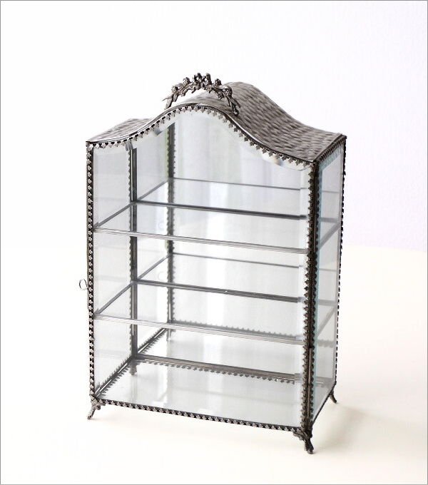 ガラスケース 真鍮 ショーケース 3段 アンティーク コレクションケース