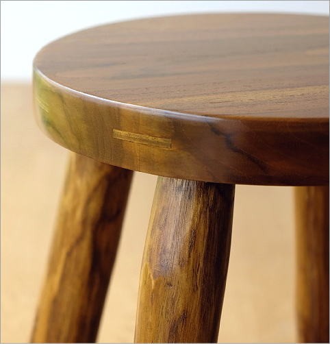 スツール 木製 椅子 おしゃれ アジアン家具 無垢 丸椅子 天然木 チーク 