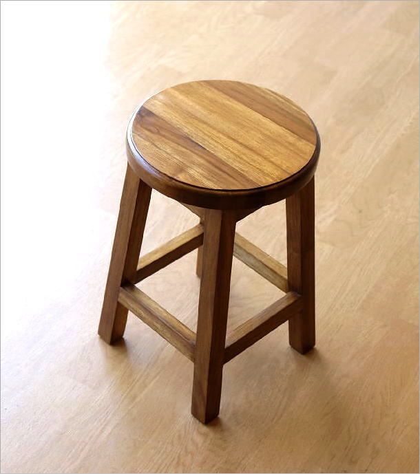 スツール 木製 椅子 丸椅子 おしゃれ 玄関 キッチン 花台 天然木 無垢