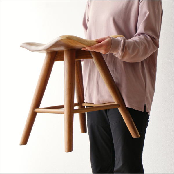 スツール 木製 おしゃれ 椅子 天然木 無垢 四角 角丸 ナチュラル 木目
