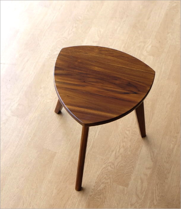 スツール テーブル 木製 天然木 無垢 おしゃれ 三角形 ウッド モダン