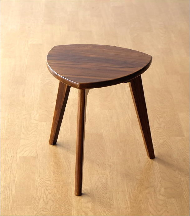 スツール テーブル 木製 天然木 無垢 おしゃれ 三角形 ウッド モダン