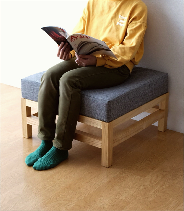 オットマン スツール 無垢材 天然木 木製 北欧 おしゃれ ローソファ