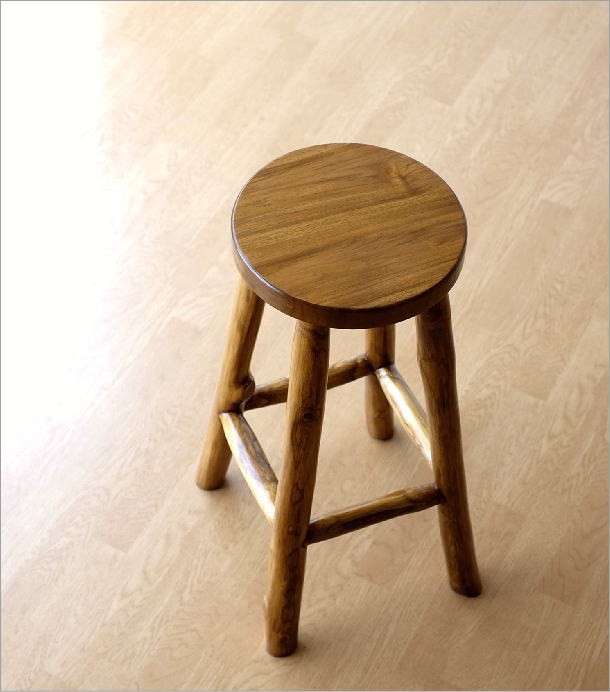 スツール 木製 丸椅子 おしゃれ 無垢 天然木 ハイスツール カウンター 