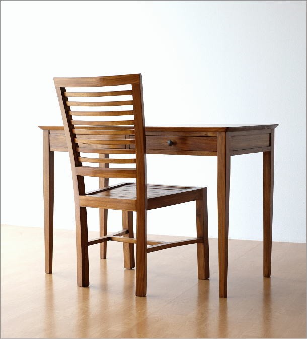 ダイニングチェア おしゃれ 木製 チーク 無垢 天然木 デスクチェア