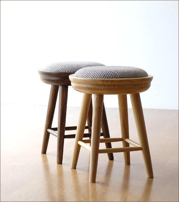 スツール 木製 丸椅子 おしゃれ クッション 玄関 キッチン 北欧