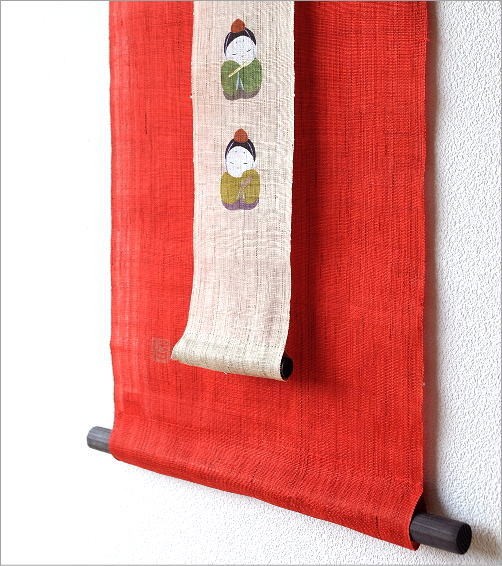 A7-S40 格安！　可愛い　麻タペストリー　ひな人形　インテリア雑貨 楽天市場】友禅和紙タペストリー 立雛 ひな人形 国産品 和風インテリア