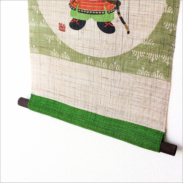 タペストリー 端午の節句 武者飾り 麻 五月飾り コンパクト 壁掛け
