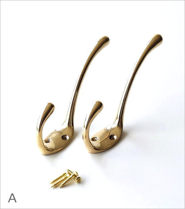 フック 壁 壁掛け シンプル おしゃれ ブラス スリム 大きめ ウォール