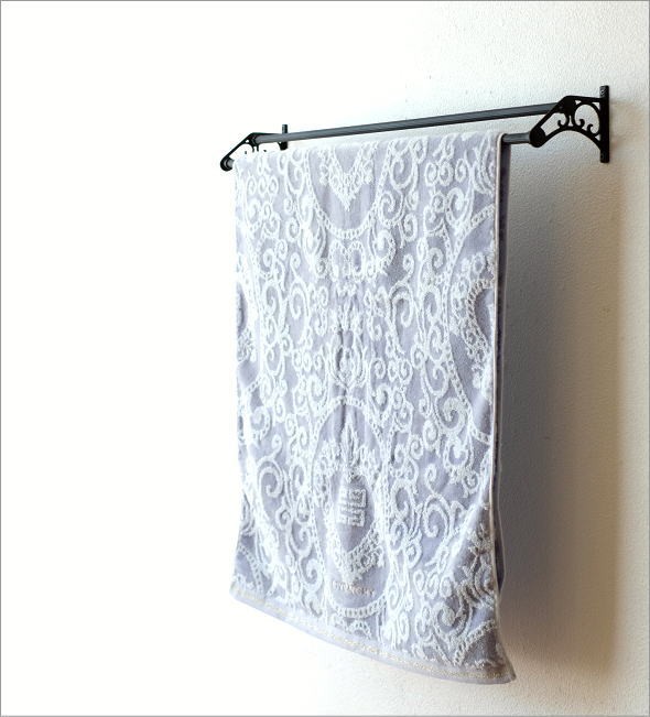 バスタオルハンガー 真鍮 壁掛け 2枚 バスタオル掛け タオルハンガー 2