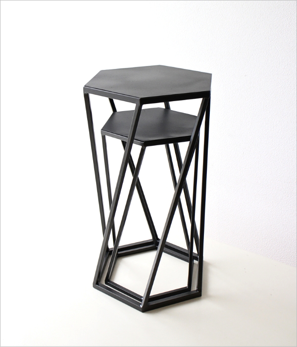 アイアン マルチスタンド 花台 高さ70cm サイドテーブル フラワースタンド 花台 フラワースタンド アイアン 大小2個セット おしゃれ スリム