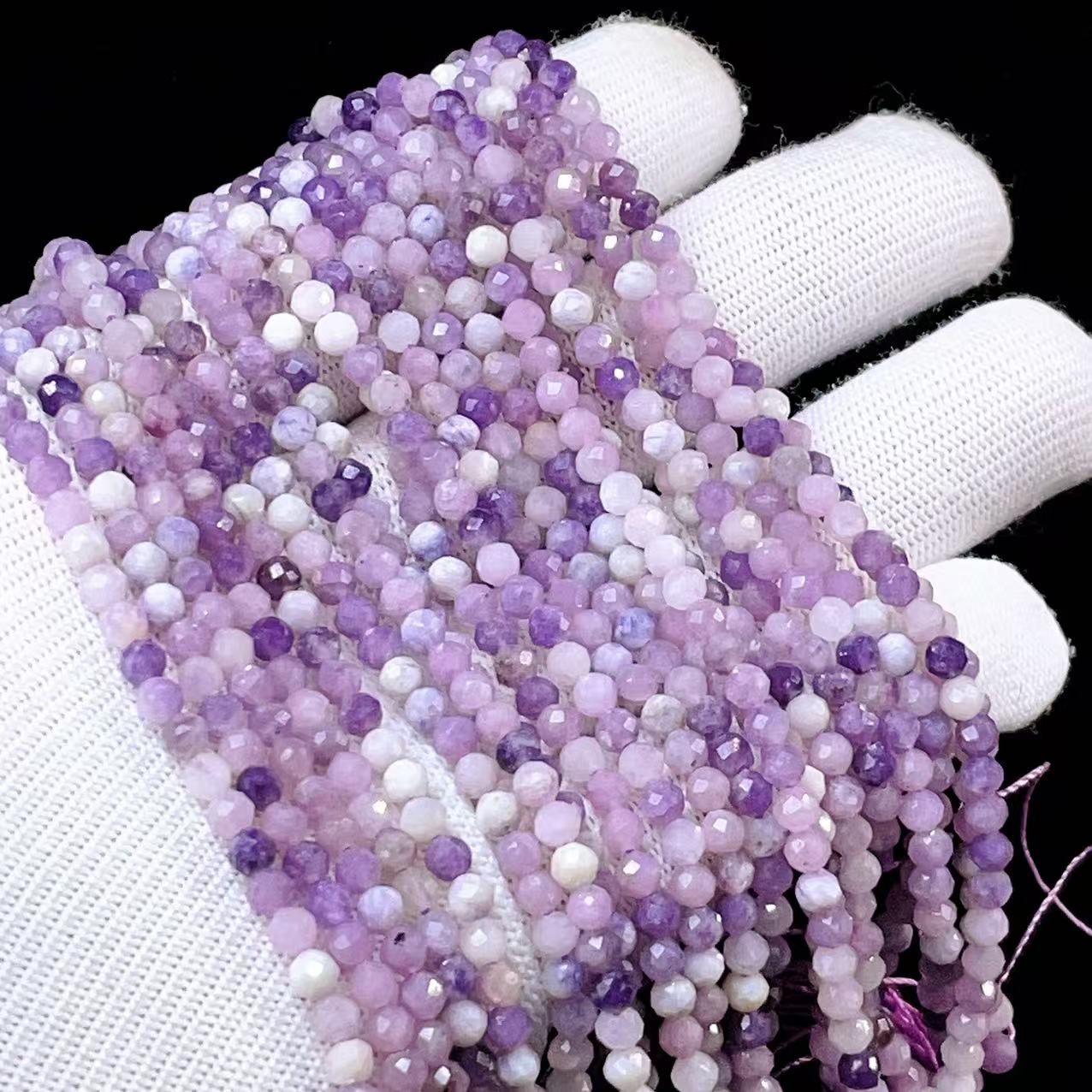 Yahoo! Yahoo!ショッピング(ヤフー ショッピング)PROME 天然石・高品質 ・アメシスティンクォーツ・紫石英・ブラジル産・ミラーボールカット・3mm ・40cm・連材・DIY・ハンドメイド用・ NO.P5207