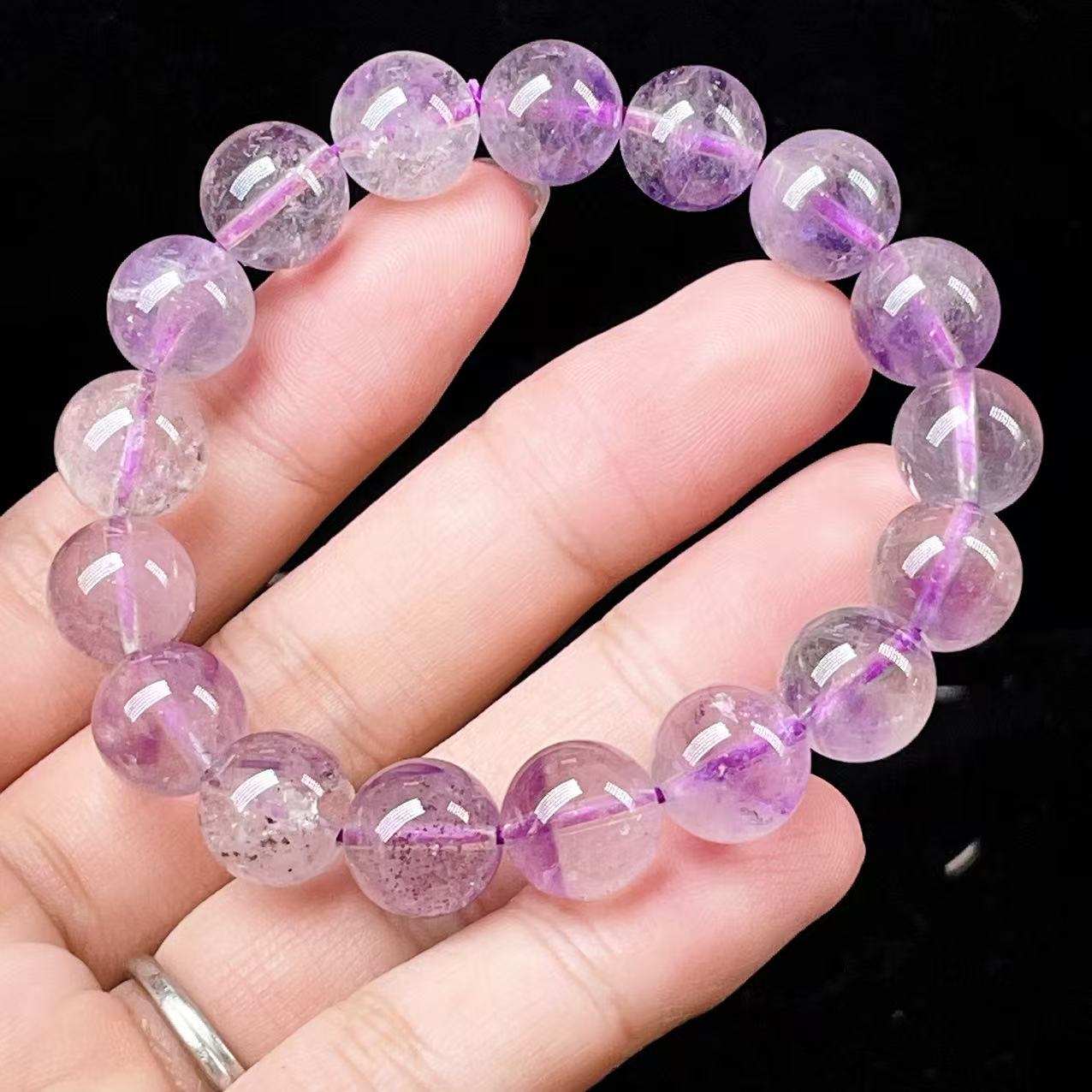 Yahoo! Yahoo!ショッピング(ヤフー ショッピング)PROME 天然石・高品質・希少鉱・再入荷困難・アメジストファントム・エレスチャルアメジスト・幻影紫水晶・ブラジル産・ブレスレット・v56148