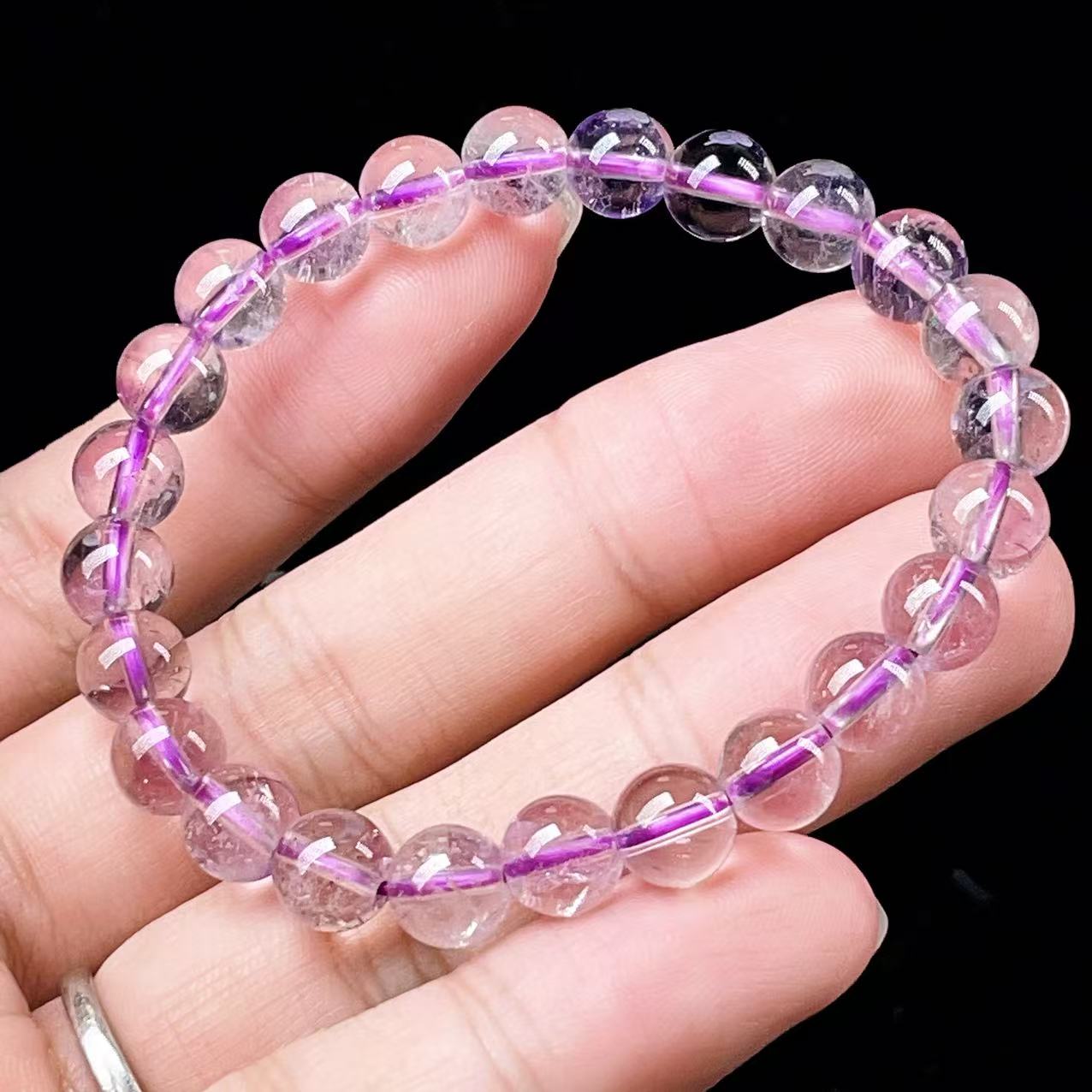 Yahoo! Yahoo!ショッピング(ヤフー ショッピング)PROME 天然石・高品質・希少鉱・再入荷困難・アメジストファントム・エレスチャルアメジスト・幻影紫水晶・ブラジル産・ブレスレット・v56155